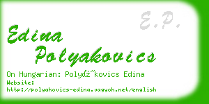 edina polyakovics business card